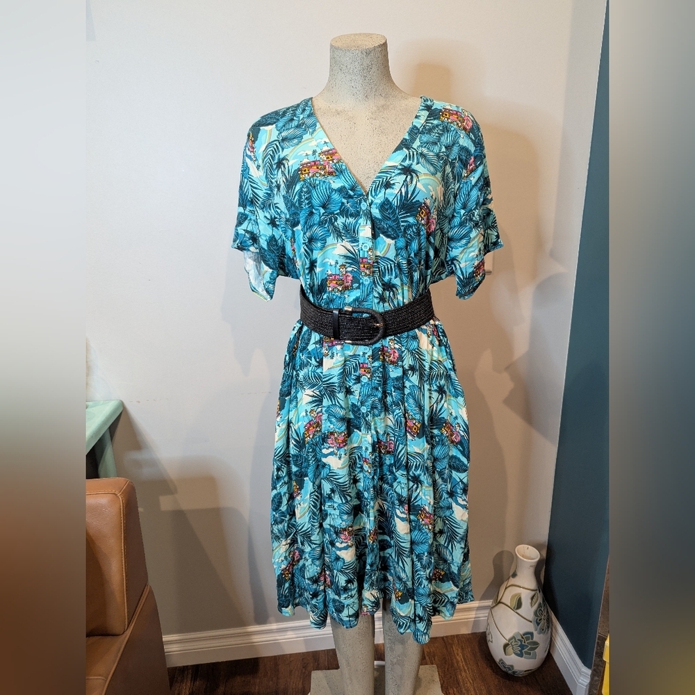 Torrid Disney Encanto Shirt Dress Size 2x, Madrigal Family Tropical Shirt Dress